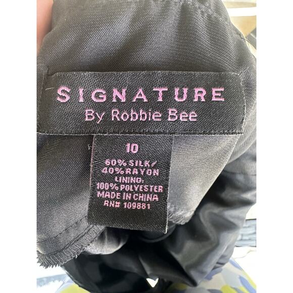 Robbie Bee Signature Dark Floral Burn Out Velvet Silk Dress Sz 10 Y2K Whimsigoth - Picture 12 of 15